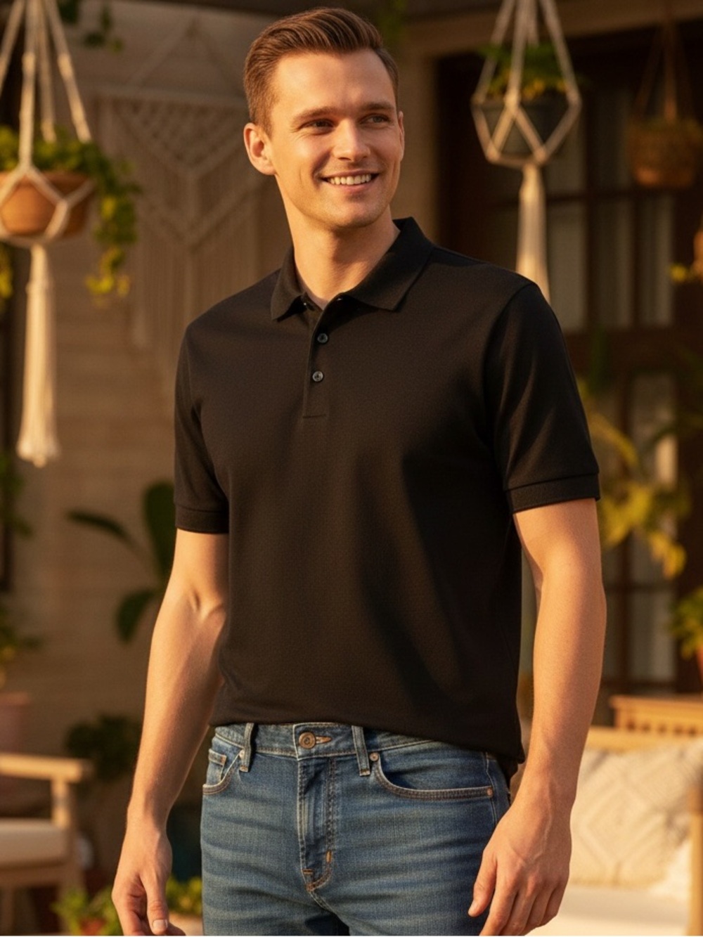 Large Boss Phillipson Black Polo Shirt